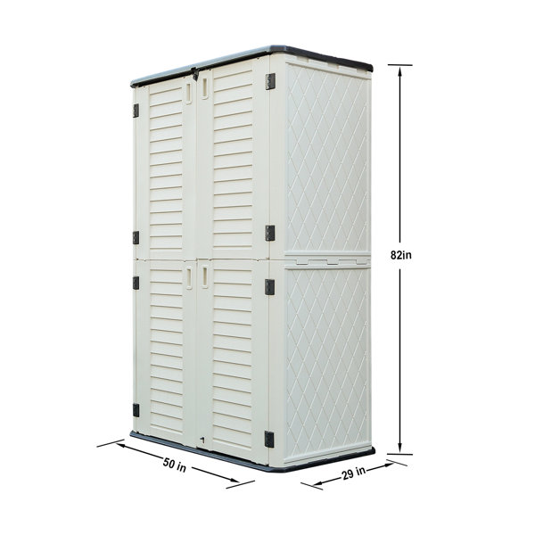 KINYING 4 Ft.2 In. W X 2 Ft. 4 In. D Outdoor Plastic Vertical Storage
